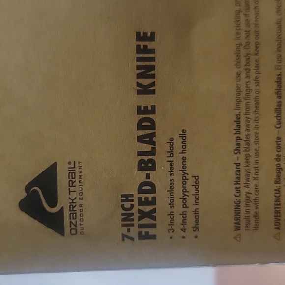 Ozark Trail 7” Fixed Blade Knife with Sheath Included Outdoor Equipment - Picture 5 of 6